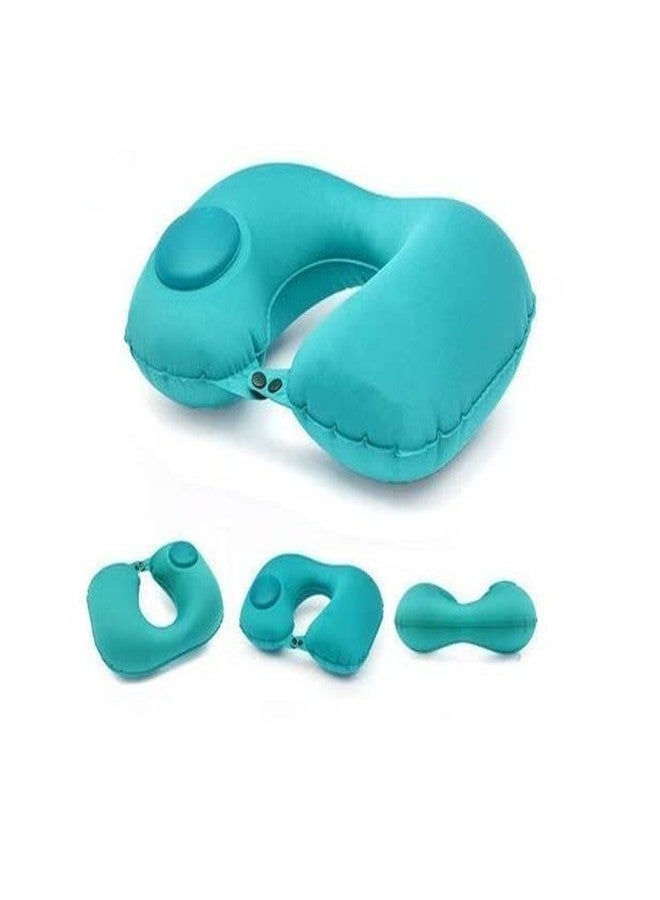 HOMENITY هومينيتي® - وسادة رقبة للسفر تُحمل على الظهر، وسادة قابلة للنفخ يدوياً وتلقائياً على شكل حرف U - Image 1